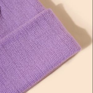 Mauve Purple Solid Knit Hat